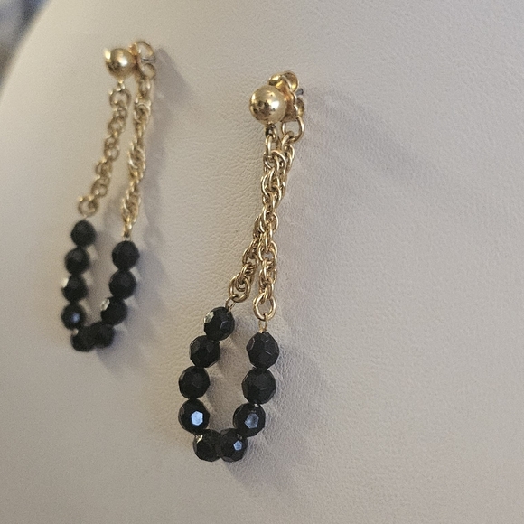 Elegant & Unique Black Spinel Stud Earrings. - Picture 3 of 5